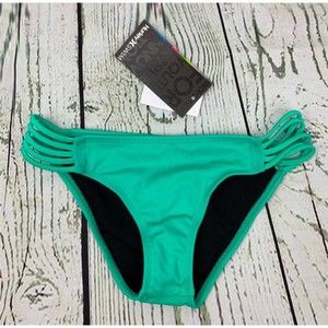 Womens Spider Bikini Bottom Teal Low Rise XS